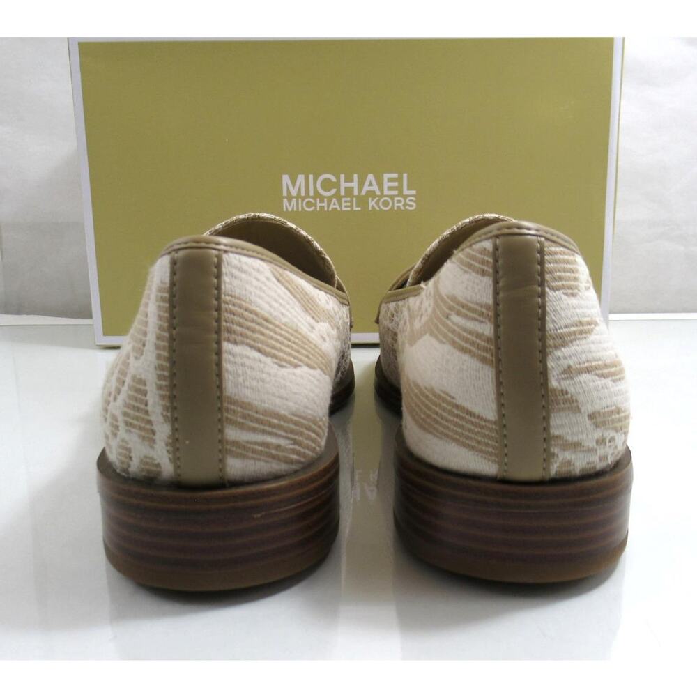 Michael Kors Padma Loafer Flat Shoes MK Logo Hardware Camel Multi Size 7 - Picture 6 of 8